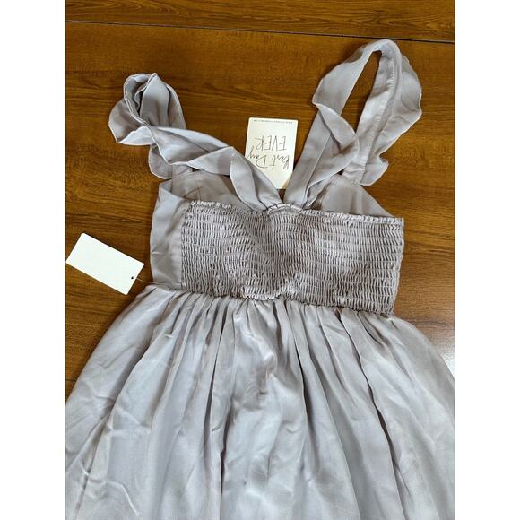 Mumu Weddings Gray Maxi Dress Ruffle Strap Bridesmaid Formal Gown NWT - Picture 5 of 9
